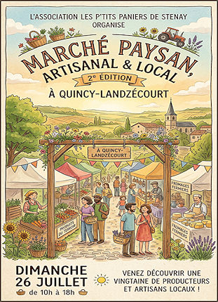 Marché paysan à Quincy-Landzécourt le 26 juillet avec les p'tits paniers